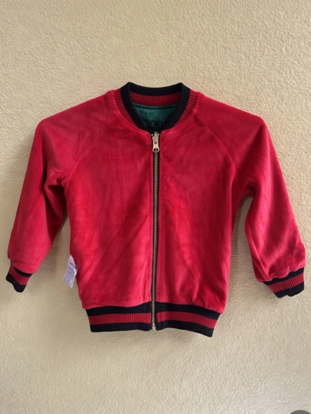 Rock Your Kid Reversible Satin & Velour Bomber Jacket Rose Size 4